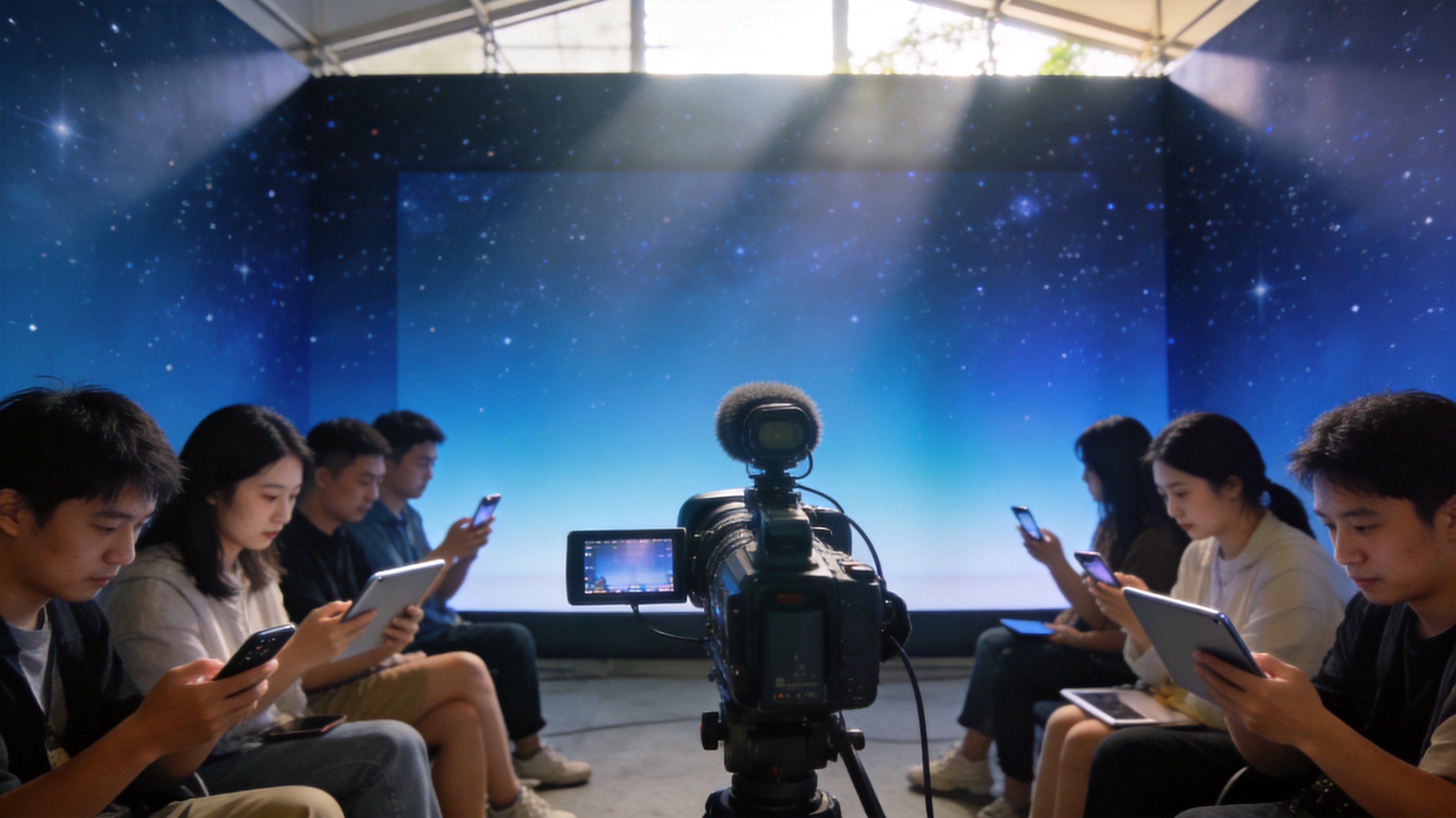 星空游戏直播画面、比分弹窗、控球率图表展示